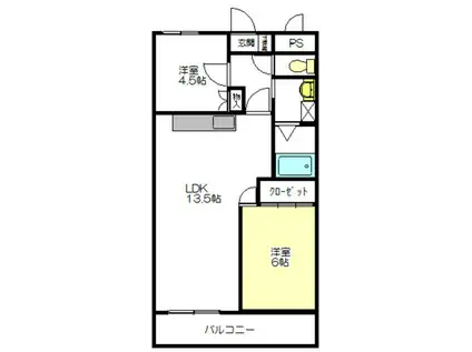 マイコート聖蹟桜ヶ丘(2LDK/4階)の間取り写真