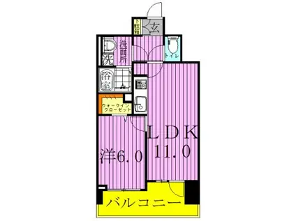 メゾンド・ボナー扇 弐番館(1LDK/2階)の間取り写真