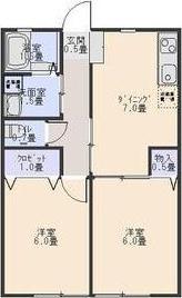 アマービレ(2DK/2階)の間取り写真