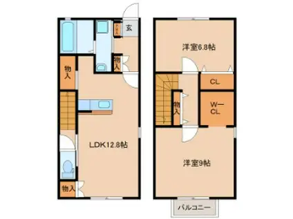 原町4丁目アパート(2LDK/1階)の間取り写真