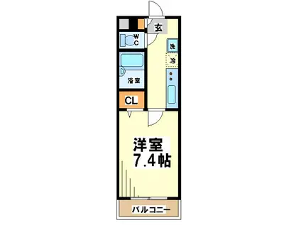 アヴィニティー調布南(1K/4階)の間取り写真
