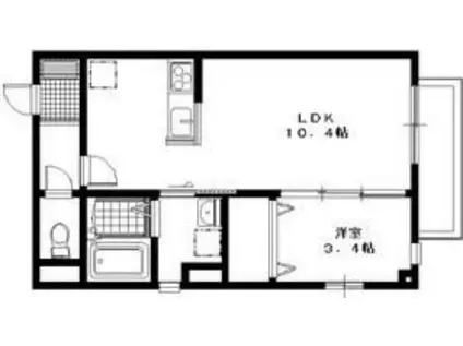 ストークフレア(1LDK/3階)の間取り写真