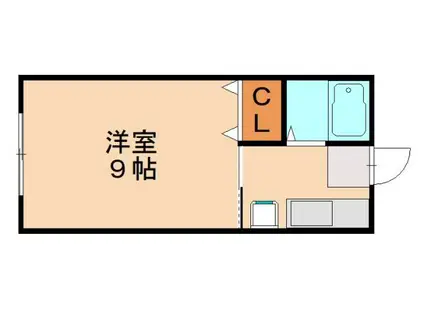 キャンパス赤間B(1K/1階)の間取り写真