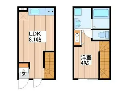 HAUOLI(1LDK/1階)の間取り写真