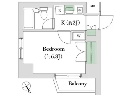メインステージ池袋(1K/2階)の間取り写真