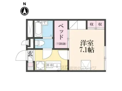 レオパレスK・K(1K/1階)の間取り写真