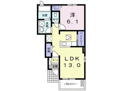 エルドラード中瀬I(1LDK/1階)の間取り写真