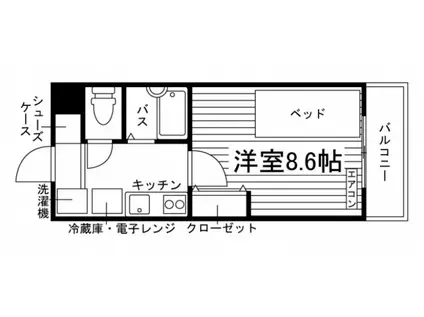 ラコンテ高針原(1K/2階)の間取り写真