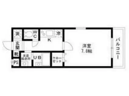 メゾンM&Y(1K/2階)の間取り写真