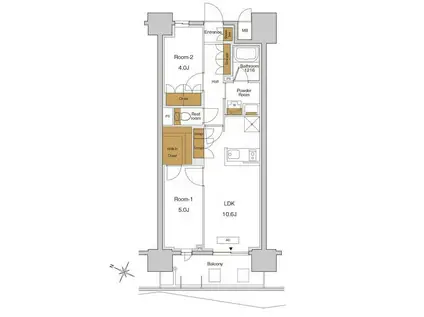 RJRプレシア東十条ガーデン(2LDK/13階)の間取り写真
