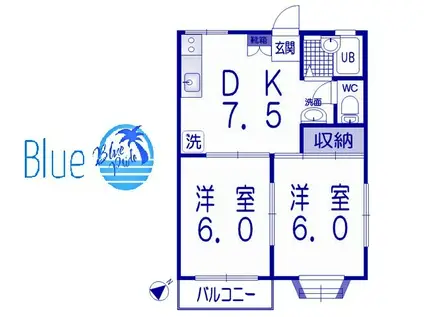 プランメゾン長後(2DK/2階)の間取り写真