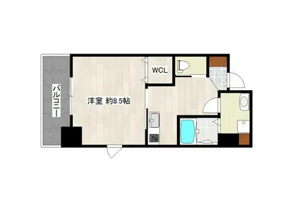 リラス博多駅北S棟(1K/2階)の間取り写真