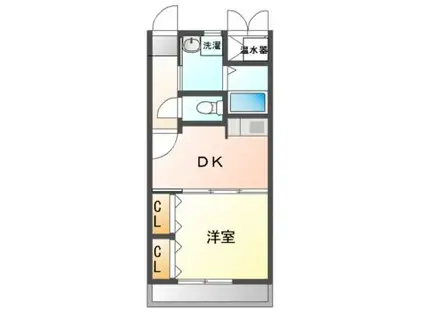 カーサ・ケイワ(1DK/1階)の間取り写真