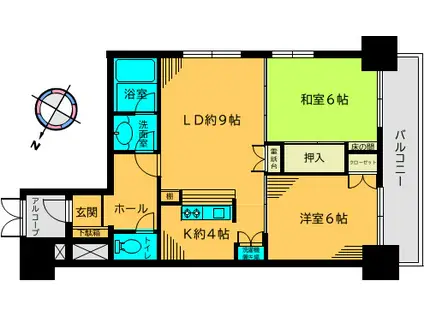 プレール玉石(2LDK/1階)の間取り写真