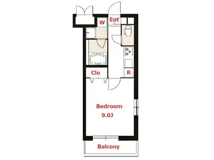 ワイズ メゾン(1K/2階)の間取り写真