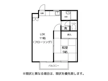 サントピア望(1LDK/2階)の間取り写真
