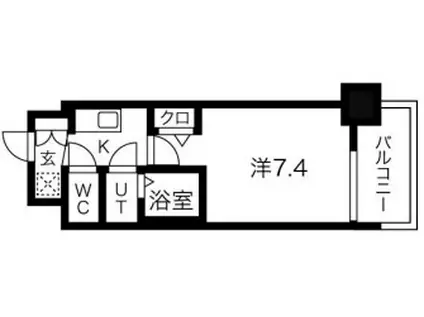 フォーリアライズ天王寺ヴァロ―ル(1K/7階)の間取り写真