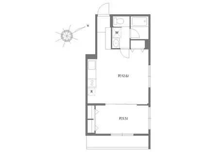 オクドテラス(1LDK/4階)の間取り写真