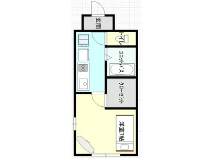 セイブステイツ野並(1K/4階)の間取り写真