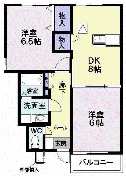 デスパシオ(2DK/1階)の間取り写真