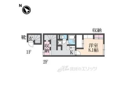 レオパレス後楽(1K/2階)の間取り写真