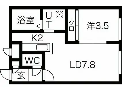 RU―BI―5(1LDK/1階)の間取り写真