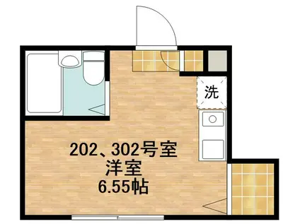 デュオメゾン池上(ワンルーム/2階)の間取り写真