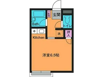 アカデミーヒルズ(ワンルーム/2階)の間取り写真