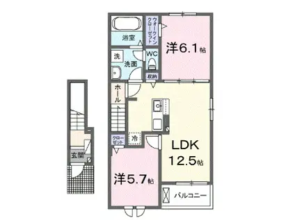 フィオリーレ・アノ II(2LDK/2階)の間取り写真