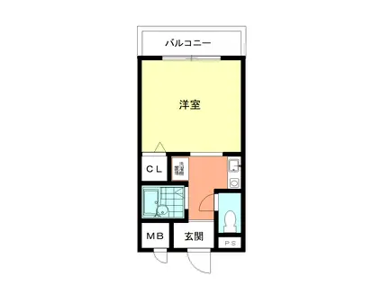 エンゼルサン(1K/2階)の間取り写真