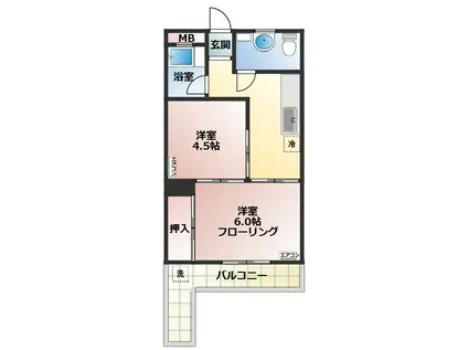 ちひろマンション(2K/2階)の間取り写真