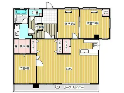 エムズビル(3SLDK/7階)の間取り写真