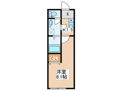 メーヴェ町田(1K/1階)の間取り写真