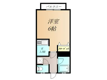 ハイムグリーン(1K/2階)の間取り写真