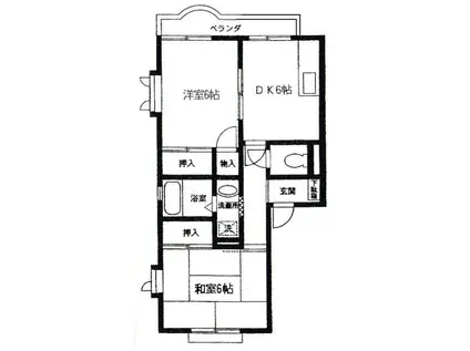 第10メゾン坂巻(2DK/2階)の間取り写真