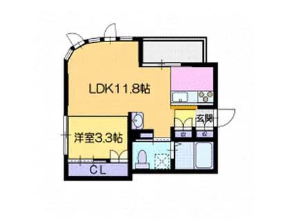 ピアニス・モレック(1LDK/2階)の間取り写真