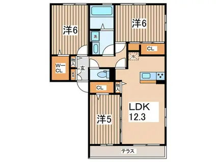 BLOOMING SQUAREII(3LDK/1階)の間取り写真