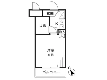 エスモード溝ノ口(1K/2階)の間取り写真