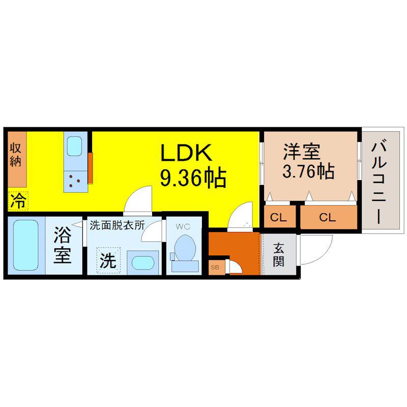 グランフェリオ(1LDK/3階)の間取り写真