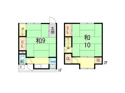 ウラベハイツ(2K/1階)の間取り写真