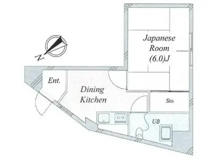 学芸大学ゴールデンハイツ(1DK/3階)の間取り写真
