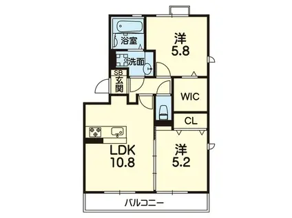 JK上ノ郷(2LDK/2階)の間取り写真