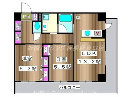 ファイブリーブス小竹向原(2LDK/5階)の間取り写真