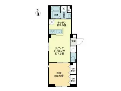 ルミケオ大手町(1LDK/1階)の間取り写真