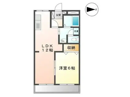 フラワーバスケット(1LDK/1階)の間取り写真