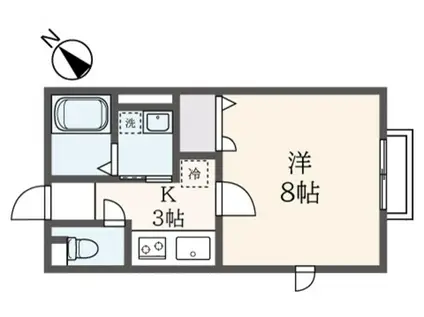 グランデュール日吉(1K/1階)の間取り写真