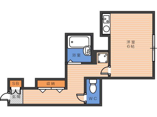 くまたニューライフ(1K/1階)の間取り写真
