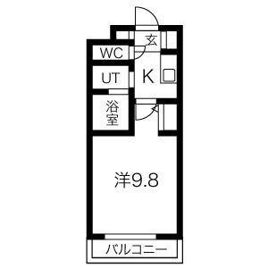 ラ メゾン ドゥ 日名中町(1K/2階)の間取り写真