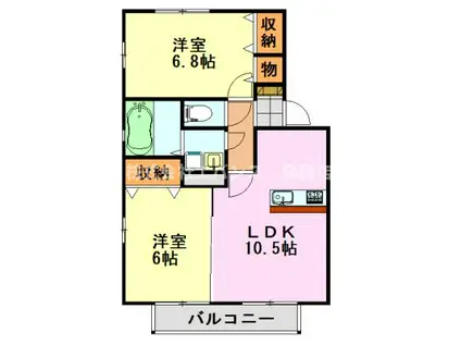 ピーノフォーリア II(2LDK/2階)の間取り写真