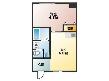 パークサイド(1DK/1階)の間取り写真